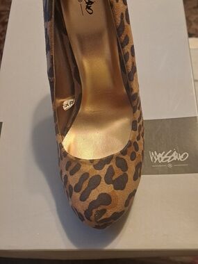 Massimo Leopard-Print High Heel Pump in Brown and Black